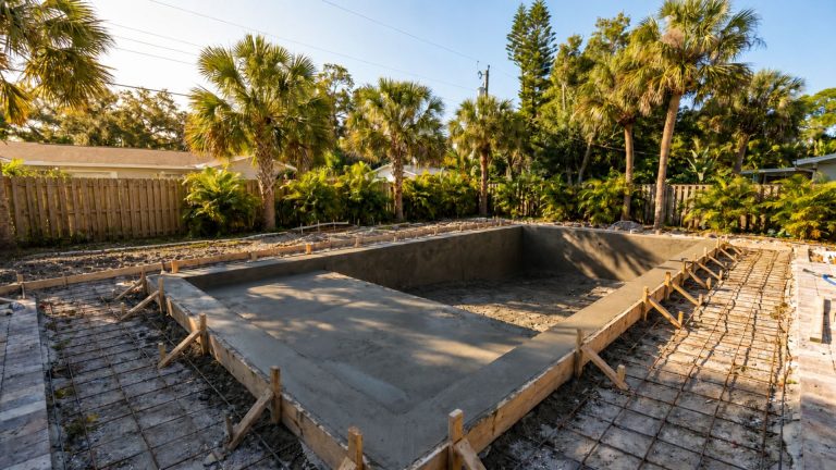 concrete pool installation Seminole FL project for a From The Ground Up Pools blog article